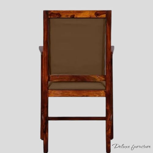 Image of Solid Wooden Chair | Arm Chair for Living Room, Bedroom & Home (48D x 53W x 99H Centimeters (Peshtigo-Honey Oak, One Seat)