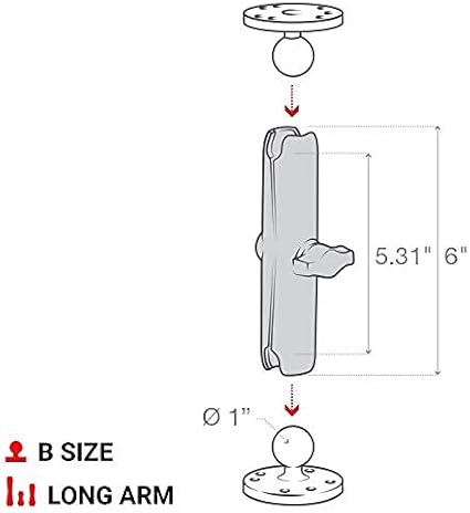 Amazon Com Ram Mounts Ram B 1u Double Socket Arm Medium Compatible With Ram B Size 1 Ball Components Electronics