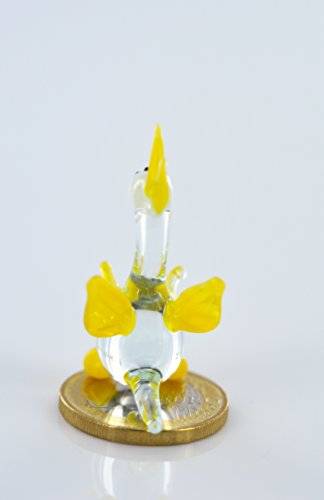 Dragon Clear Yellow Miniature Glass Figure Yellow Dragon Mini 2 Glass Animal Decorative Display Case - Image 4