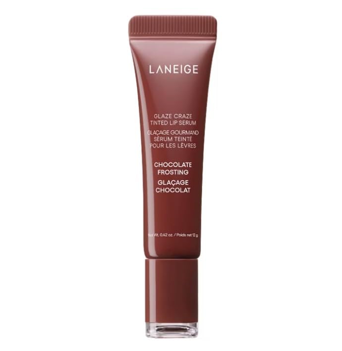 LANEIGE ORIGINAL | Glaze Craze Tinted Lip Serum - Sérum Labial Con Color | 12 gramos | by BELLA | (CHOCOLATE FROSTING, 12 g (Paquete de 1))
