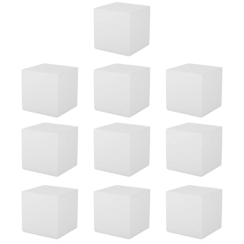 Jaula de espuma floral， Bloques de espuma de 8x8x8cm/3x3x3 ", manualidades de flores, cubos de ladrillos secos DIY, bloques de boda de poliestireno Floral, cubo blanco cuadrado for esculpir, 20 piezas