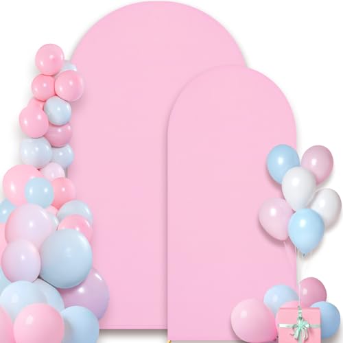Housse arche mariage rose stretch anti-pli pour dissimuler une structure métallique d'arche