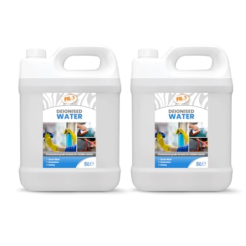 Filo Deionised Water 10l (2x 5L) Purified De Ionised Water for Car Batteries Screen Wash Radiators Cooling Systems and Iron Water for Steam Iron