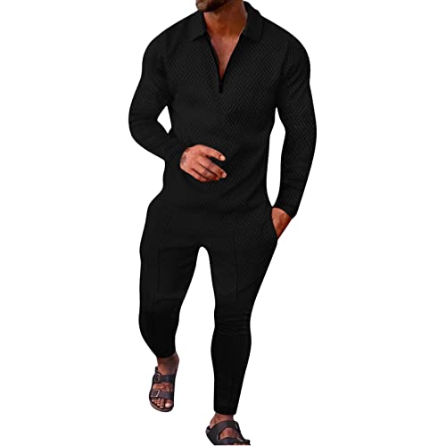 Blouse manches longues top homme veste zippée et pantalon ample