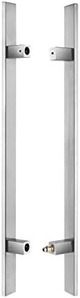 48inch/1200mm Square Door Pull Handles Square Solid Standoffs Heavy-Duty Commercial Grade-304 Stainless Steel Modern l Interior Exterior Door Pull Push Glass and Barn Door Handle Brushed Finish