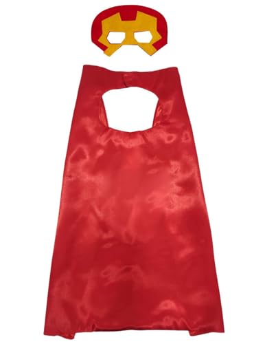 Image of BookMyCostume Kids Superhero Cape and Eye Mask Set for Boys & Girls - Fancy Dress for School Annual Day, Dance Drama & Theme Birthday Return Gift | Aged 3-10 Years