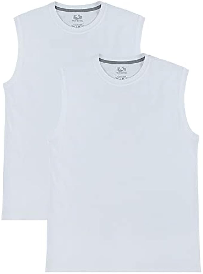 Fruit of the Loom Men's Eversoft Cotton Sleeveless T Shirts, Breathable & Moisture Wicking with Odor Control, Sizes S-4X