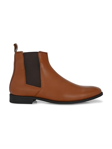 Image of EL PASO Men Faux Leather Casual Chelsea Boots