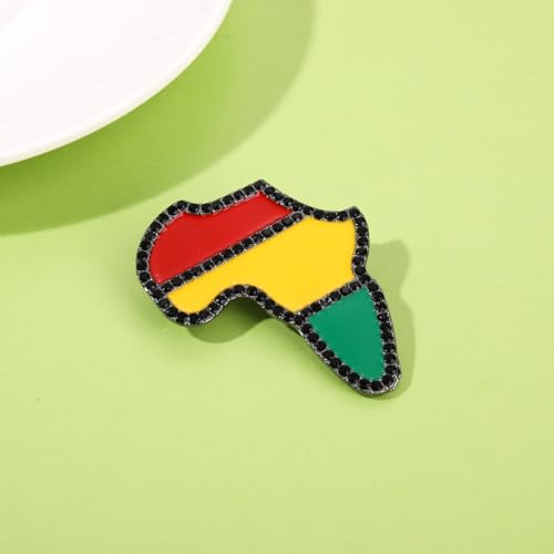 Image of African Brooches for Women Juneteenth Brooch Pins Enamel Black History Africa Map Brooches Black Queen Power Fist Lapel Pins Black History Month Juneteenth African Jewelry Accessories Outfits Party Favors Gifts
