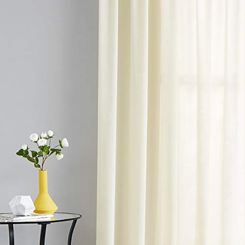 Sheer Scarf Curtain Ivory For Living-Room Wedding Drapes 6Yards Velvet Soft Touch Swag Valance For Windows 52" X 216" 1 Panel Party Backdrop Curtain 18Ft Long Soft Backdrop Drapes For Photography #TOP3