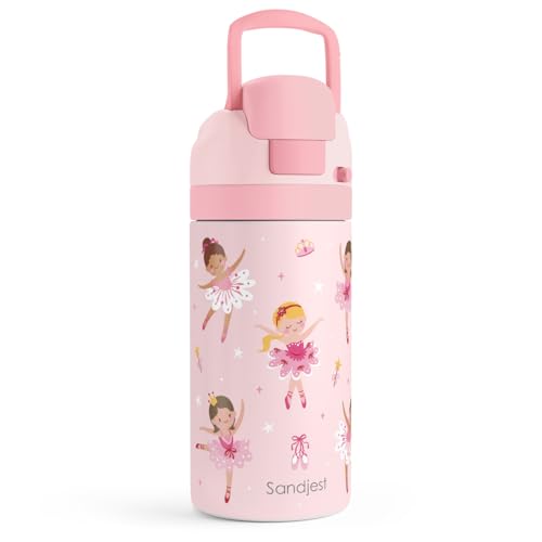 Image of Ballet Kids Insulated Stainless Steel Water Bottle 16 Oz, Travel Tumbler for School, Sports for Girls, Birthday, Back To School