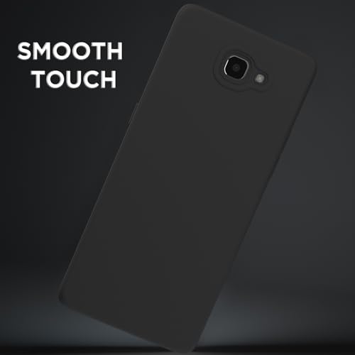Image of Outlouders Back Cover for Samsung Galaxy J7 Prime | Camera Protection | Durable Soft Matte Silicone Bumper Case (Black)