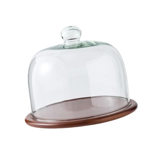 Pitycbo Soporte para Tartas con Tapa, Plato para Servir, Expositor, Versátil, de Cristal Transparente, de Madera, para Cumpleaños, Restaurantes Y Fiestas, XXL