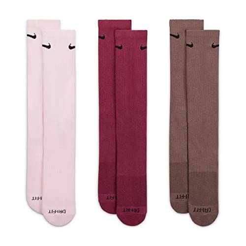 Nike Men`s Everyday Plus Cotton Cushioned Training Crew Socks 3 Pack (Multi(SX6888-961)/B, Medium)