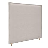 DHOME Cabecero de Lino Natural con Ribete hasta el Suelo con 8cm de Grosor Cabezal Tapizado Cama Dormitorio Moderno Top Trending (Beige, 145cm (Camas 135))
