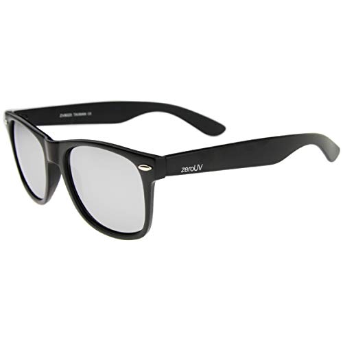 Image of zeroUV - Classic Colored Mirror Lens Square Horn Rimmed Sunglasses for Men Women