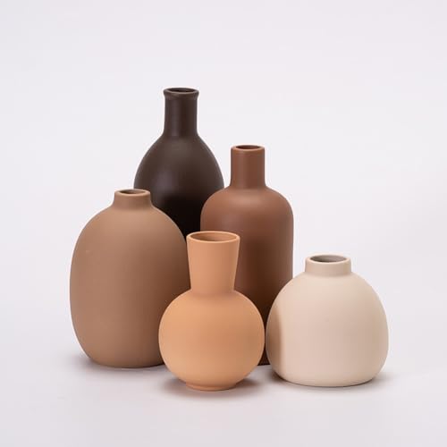 Keramikvasen-Set mit 5 Stück,Moderne Keramikvasen,Nordischer Stil, Wohnaccessoires für...