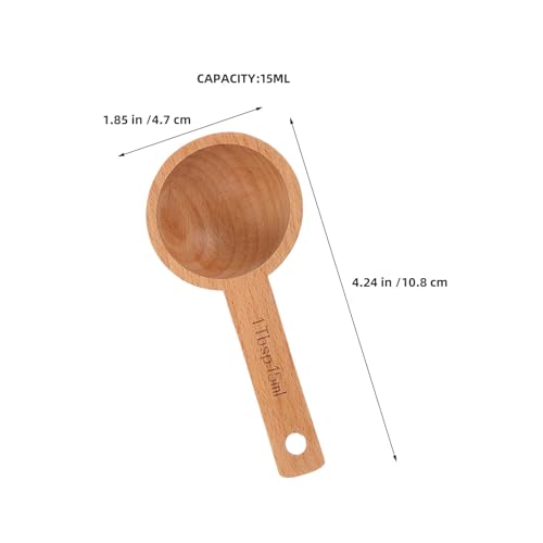 Cucharas medidoras de madera Operitacx estéticas y compactas para repostería fina de 15ml 3