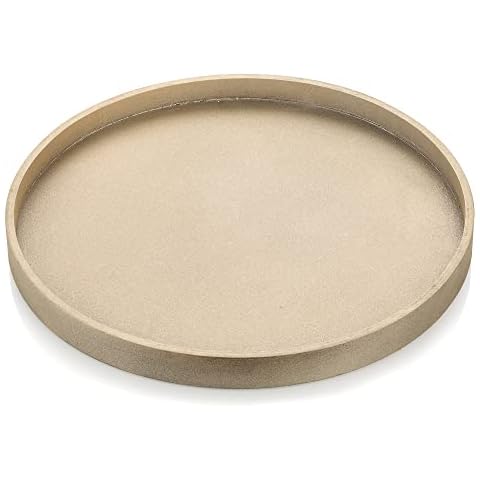 Hanobe Deko Tablett Holz Holztablett: Vintage Gold Dekotablett Rund Rustikal Serviertablett 30cm Landhaus Tabletts Rundes Kerzentablett Matt Goldenes Fuer Kueche Tisch Kaffee Tabelle Kerzen Tischdeko… Cover