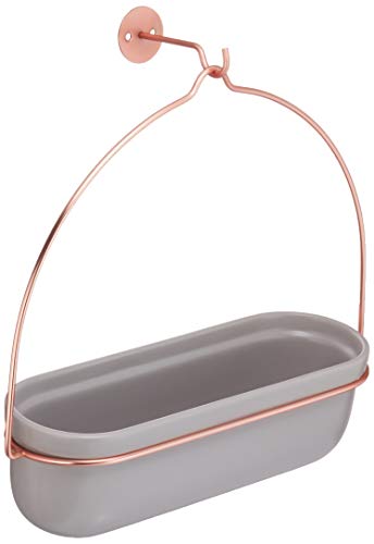 Preisvergleich Produktbild AmazonBasics Pflanztopf zum Aufhängen, oval, Grau / Kupferfarben