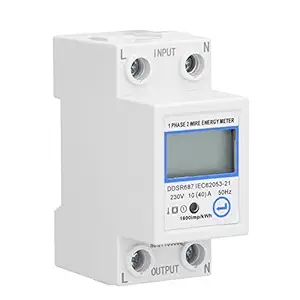 Generic Single Phase Energy Meter, Multifunction Reliability Single Phase Energy Meter Tester Sturdy for Measure Energy Consumption'