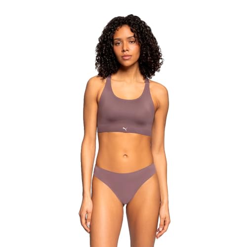 PUMA Lot de 2 Culottes brésiliennes Femme M, Dark Brown Wood