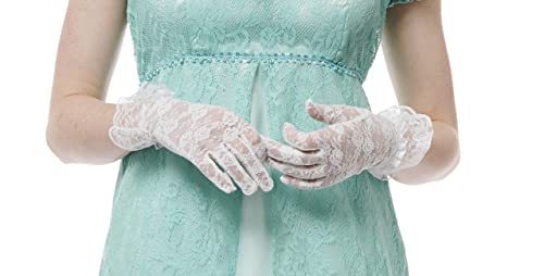 Costume Culture Lace Gloves White