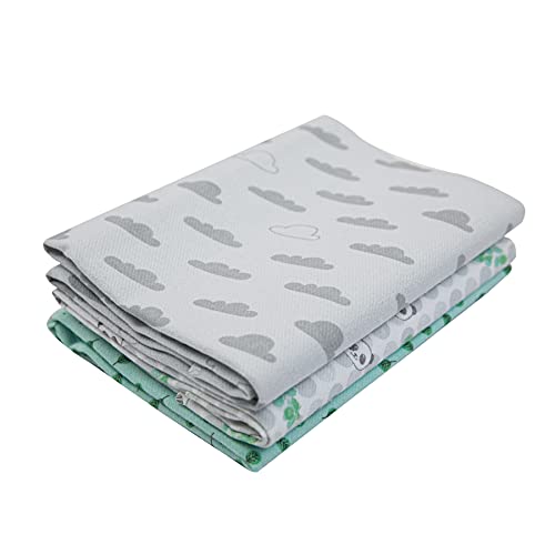 Papi Textil Cueiro Flanelado Compose Estampado 80Cm X 50Cm Contem 03 Un, Cinza, 80x50