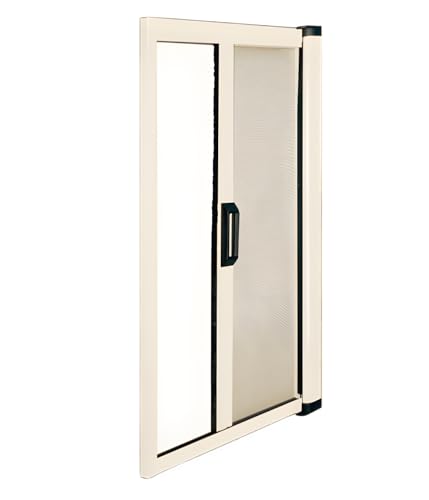 Zanzariera Avvolgibile Orizzontale in Fibra di Vetro e PVC per Finestre e Porte Finestre - Struttura in Alluminio, Adattabile e Facile da Installare. (Avorio, 150x250 cm)