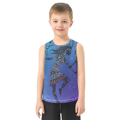 JUNZAN Tribal Dancer Children Tank Top Sleeveless Summer Vest Tee Toddler Boy Shirts for Basketball Sports Beach 3T2