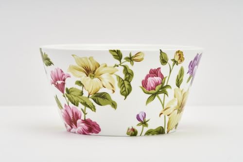 Image of GOLDEN QUEEN'S Handcrafted Bowls for Serving Snacks, Meals, Salads, and Noodles | Set of 2 | Microwave Safe | 5 Inch Wide - Floral Harmony