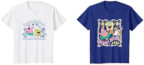 Spongebob Squarepants Short Sleeve Crew Neck T-Shirts for Boys Girls Toddlers, Multipacks