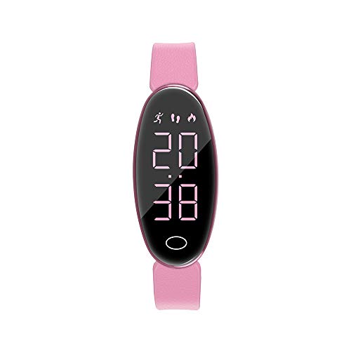 iGANK Pedometer Watch Simple Fitness Tracker Walking Pedometers Step Counter Calorie Counter for Women Kids,No App Required (Pink)