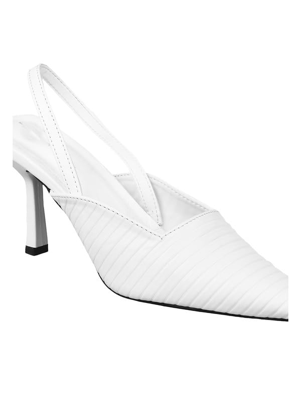 Image of The White Pole Women's Bellies Fashion Pointed Stiletto Heel Pump Shoes Mules for Office,Party and Formal Occasion