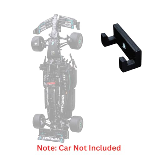 Image of Wall Mount Bracket Compatible with LEGO Technic 42171 Mercedes-AMG F1 W14 E Performance | Vertical Display Stand Holder for Car Model | Includes Screws and Wall Plugs | Car Not Included