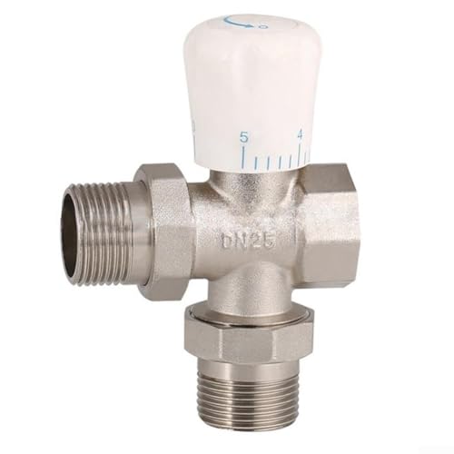 Válvula termostática del radiador, Válvula termostática de 3 vías con cabeza para radiadores Válvula termostática de latón para calefacción de agua