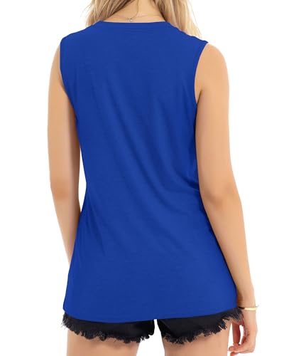 Image of Womens Tank Tops Summer Casual Sleeveless Top Loose Fit Basic Tunic Shirts
