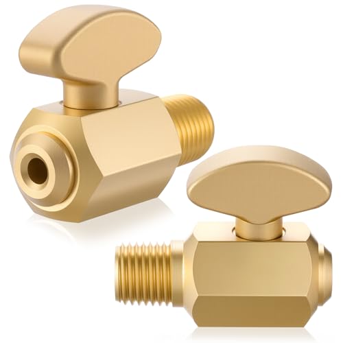 Otoolling 2 Pcs Air Tank Drain Valve Brass Air Brake Compressor Drain Cock Ground Plug Release Shutoff Cock 1/4 Npt Male Tank Check Valve Compressor Accessories