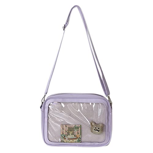 Sac à bandoulière Ita en simili cuir pour femme avec poche japonaise transparente