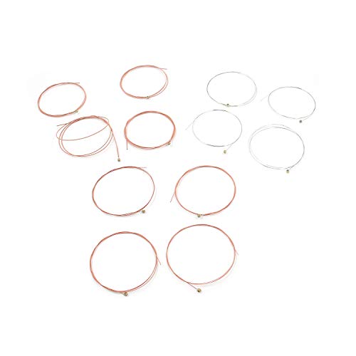 Geesatis Lot de 6 cordes de rechange en acier pour guitare acoustique E-1st, B-2nd, G-3rd, D-4th, A-5th, E-6th, rose rouge et argent, clair et beau ton - Les Beatles, Paul McCartney, John Lennon, RIngo Starr, George Harrison Geesatis Lot de 6 cordes de rechange en acier pour guitare acoustique E-1st, B-2nd, G-3rd, D-4th, A-5th, E-6th, rose rouge et argent, clair et beau ton