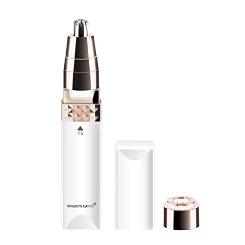 Homfu Nose Hair Trimmer&Face Razors for Women,2 in 1 Eyebrow Epilator and Painless Facial Hair Remover,Eyebrow Lips Nose Ear Body Facial Hair Removal for Women with Built-in Led Light