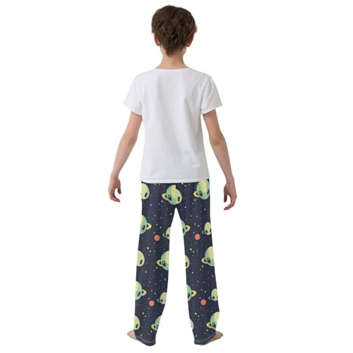 Pajama Bottoms, Aliens Cartoon Pattern Pajamas Pant Lounge Wear Sleep Long Pants Casual Sleepwear Pjs3