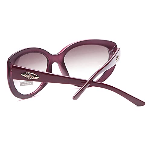 by Dasein Women Sunglasses Summmer Sunglasses Fashion Design Smooth Round Sunglasses (U020 Plum)3