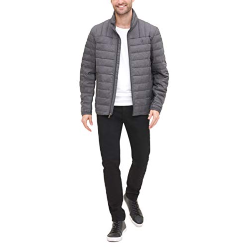 Tommy Hilfiger Men's Lightweight Water Resistant Packable Down Puffer Jacket (Standard and Big & Tall), Heather Charcoal, XX-Large4