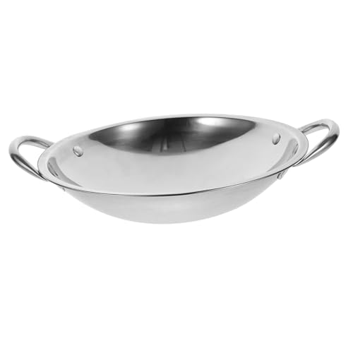 Wok redondo de acero inoxidable con tapa y asas miniatura 1
