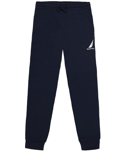 Nautica Boys' Pull-On Fleece Jogger Sweatpant, Drawstring Closure, J-Class Sport Navy