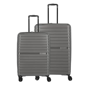 Travelite 4-Rad Koffer Set 2 teilig Größen L/M, Gepäck Serie TRIENT: Hartschalen Trolleys mit TSA Kombinationsschloss