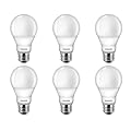 Philips LED Flicker-Free Frosted A19 Light Bulb, Dimmable Warm Glow Effect, 800 Lumen, 2700-2200K, 8.8W=60W, E26 Base, 6-Pack