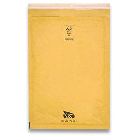 Sobres acolchados Raylu Paper con burbujas Kraft y cierre autoadhesivo (10 unidades) Cover