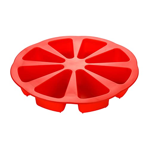 Silicone Baking Molds, 8 Cavity Scone Pan Triangle Silicone Cake Mold for Muffins, Cheesecake, Pizza(Red)